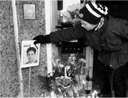 Gedenken an Farid Guendoul in Guben (Foto: Christian Ditsch)