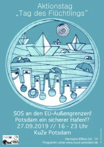 Flyer zum Aktionstag des Flüchtlings.