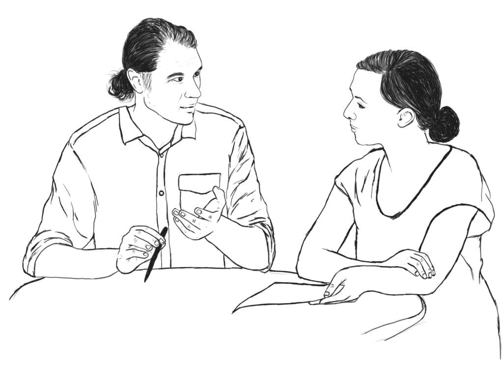 Illustration: Beratung und Unterstützung für Betroffene