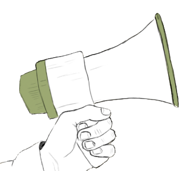 Illustration eines Megafons für Newsletter und Presseverteiler